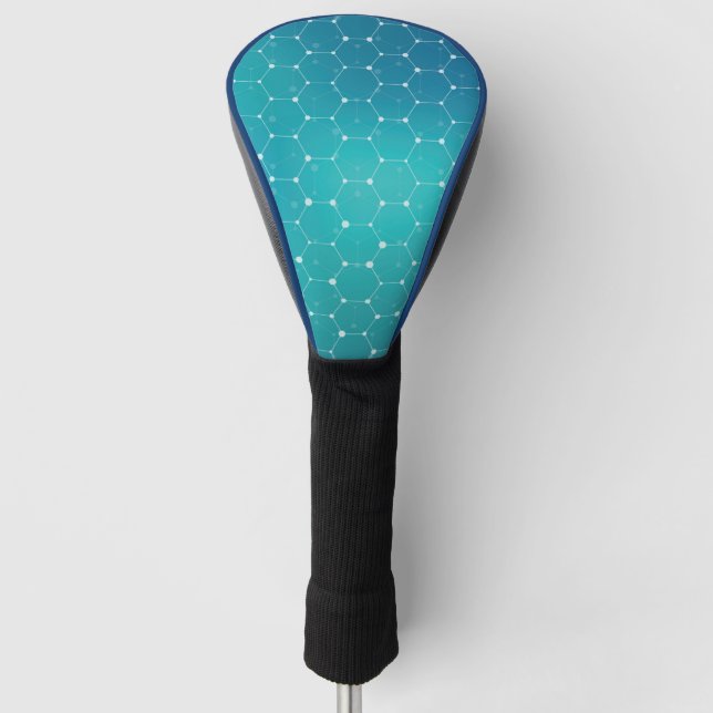 Blaues aquamarines DNA-Muster Golf Headcover (Vorderseite)