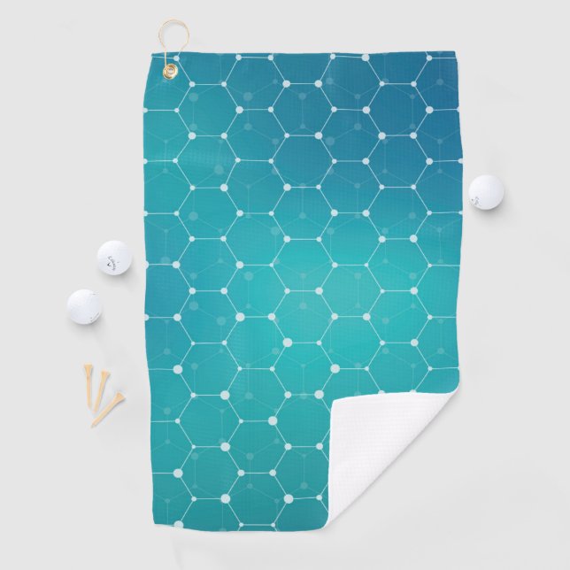Blaues aquamarines DNA-Muster Golfhandtuch (Insitu)