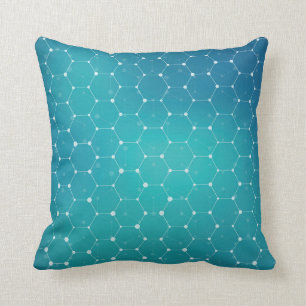 Blaues aquamarines DNA-Muster Kissen