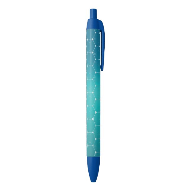 Blaues aquamarines DNA-Muster Kugelschreiber (Unterseite (Vertikal))