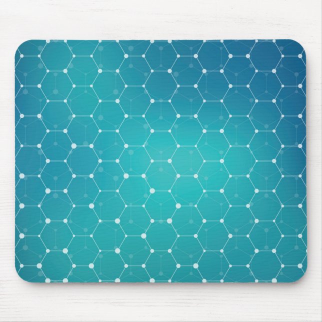 Blaues aquamarines DNA-Muster Mousepad (Vorne)