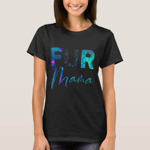 Blaues aquamarines lila Mama Pfoten Druckherz Welp T-Shirt