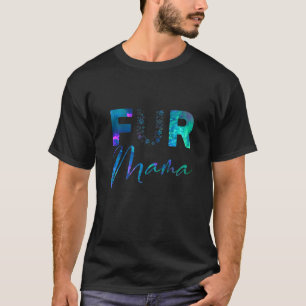 Blaues aquamarines lila Mama Pfoten Druckherz Welp T-Shirt