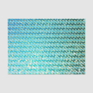 Blaues, Aquamarines Sparkasselmeer-Meerjungwalben- Seidenpapier
