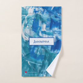 Blaues Aquamarines Weiß Abstrakt Sweattuch Handtuch
