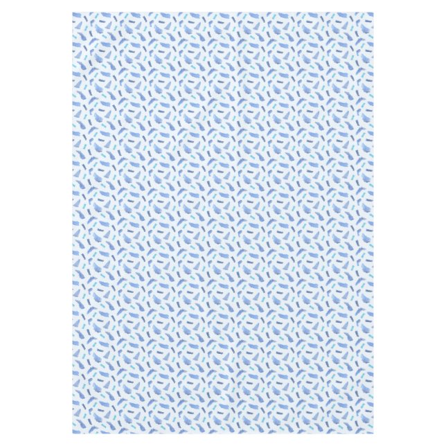 Blaues Aquarell beschmutzt Tischdecke 60" x 84" (Vorderseite)