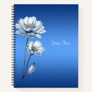 Blaues Aquarell-Blumen-Notizbuch Notizbuch