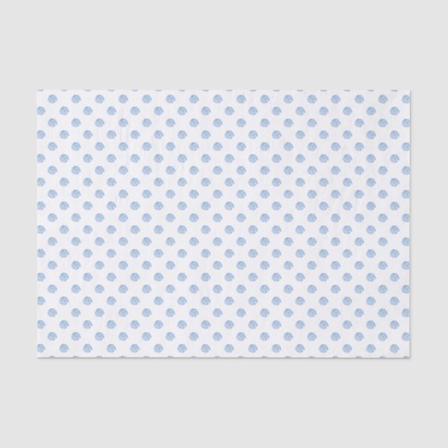 Blaues Aquarell-Blumenmuster Seidenpapier (Vorderseite)