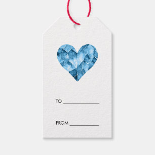 Blaues Aquarell-Herz für das perfekte Geschenk Geschenkanhänger