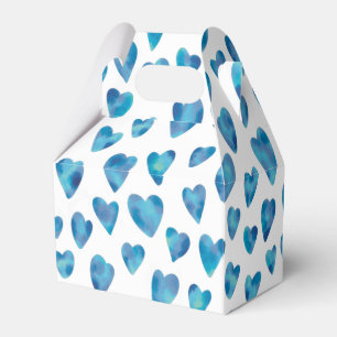 Blaues Aquarell-Liebesherzmuster Geschenkschachtel