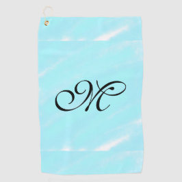 Blaues Aquarellfarben-Monogramm mit Buchstaben in  Golfhandtuch