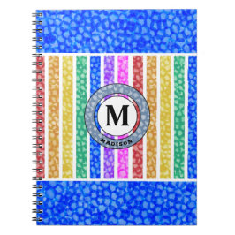 Blaues Aquarellfarben-Regenbogen-Mosaikstreifen-Mo Notizblock