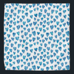Blaues Aquarellmuster Liebe Halstuch<br><div class="desc">Blue Heart Bandana</div>