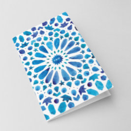 Blaues Aquarellmuster, mediterranes Fliesenmuster Programm