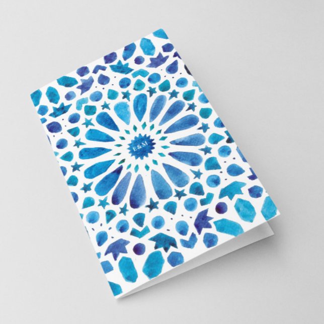 Blaues Aquarellmuster, mediterranes Fliesenmuster Programm (Von Creator hochgeladen)