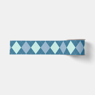 Blaues Argyle Vintage-Muster Ripsband