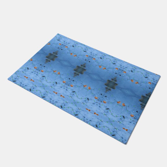 Blaues Asiatisch-östliches Küstensommersee Fußmatte (Schrägansicht)