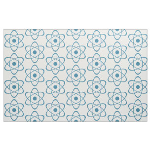 Blaues Atom-Symbol-Gewebe Stoff