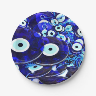 Blaues Augapfel Pappteller