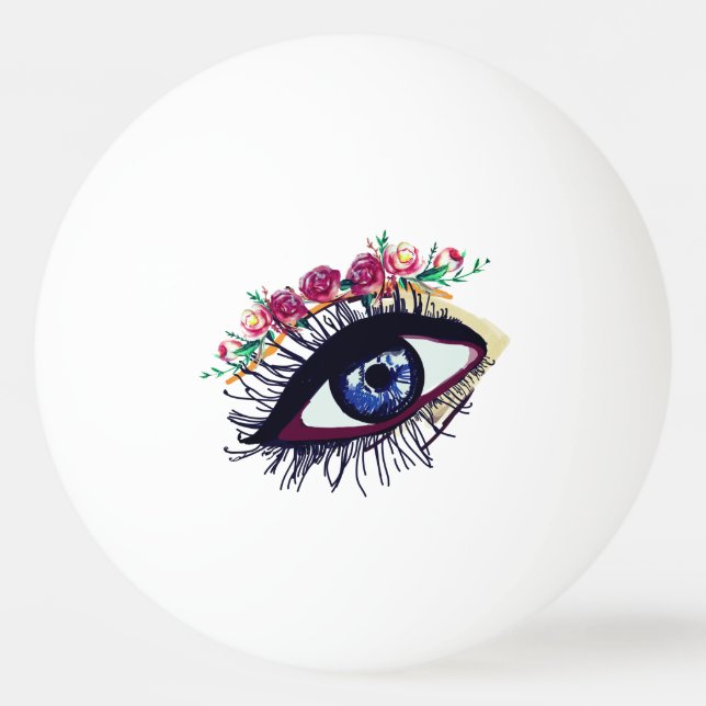 Blaues Auge, Blume Pong Ball Tischtennisball (Vorderseite)