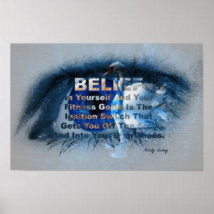 Blaues Auge des Fitness Glaubens! Poster