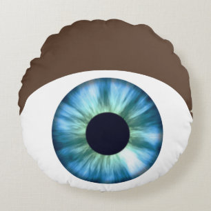 Blaues Auge Dunkle Haut Rundkissen Rundes Kissen