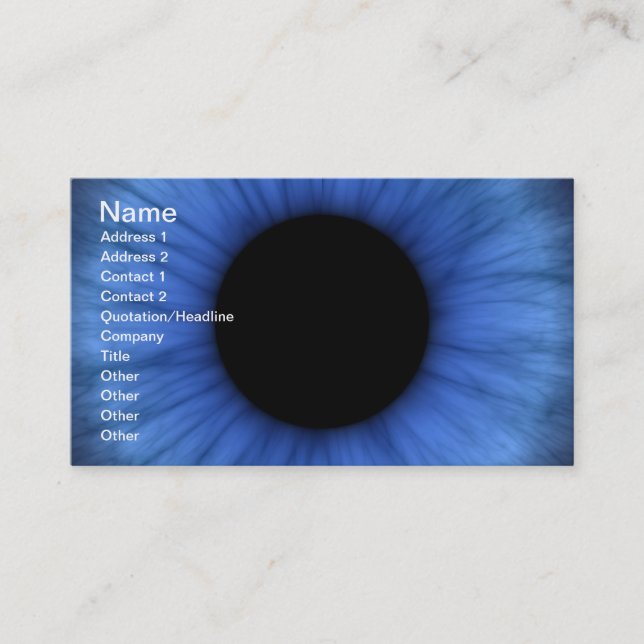 blaues Auge ist niedlich Visitenkarte (Vorderseite)