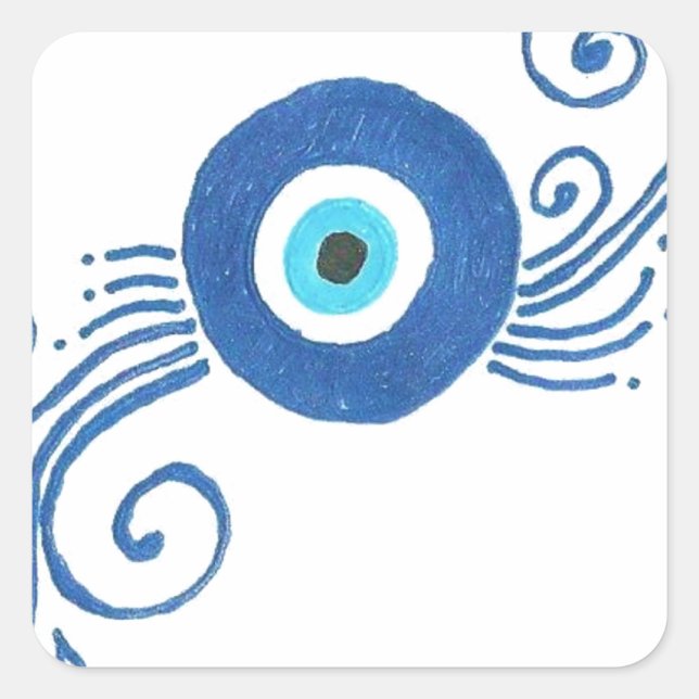 Blaues Auge Quadratischer Aufkleber (Vorderseite)