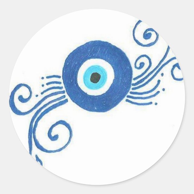 Blaues Auge Runder Aufkleber (Vorderseite)