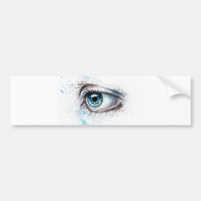 Blaues Auge (Traurigkeit, Beileid und Depression) Autoaufkleber (Vorne)