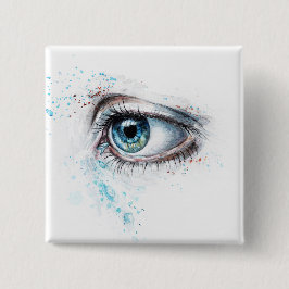 Blaues Auge (Traurigkeit, Beileid und Depression) Button