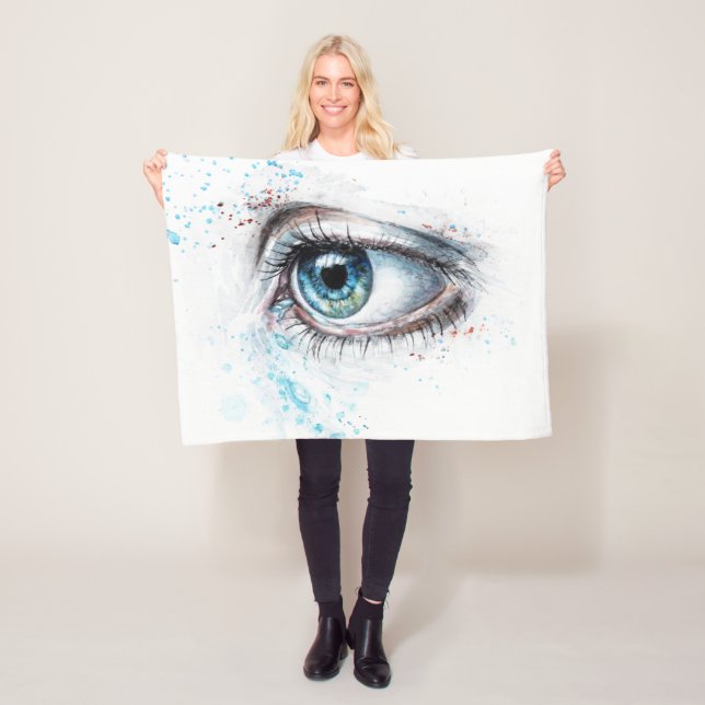 Blaues Auge (Traurigkeit, Beileid und Depression) Fleecedecke (Beispiel)