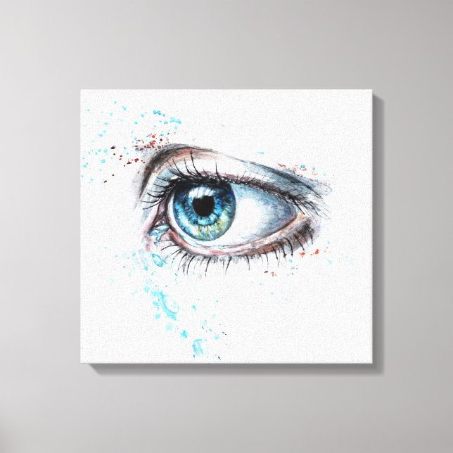 Blaues Auge (Traurigkeit, Beileid und Depression) Leinwanddruck (Vorderseite)