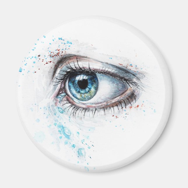 Blaues Auge (Traurigkeit, Beileid und Depression) Magnet (Vorne)