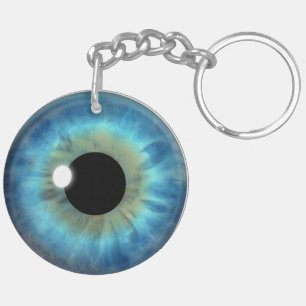 Blaues Augen-Iris-runder doppelter mit Seiten Schlüsselanhänger