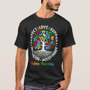 Blaues Autismussbewusstsein Respekt Liebe Unterstü T-Shirt