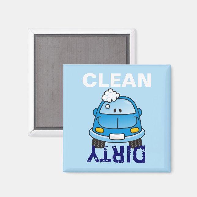 Blaues Auto mit Blasen Magnet (Vorderseite/Rückseite)
