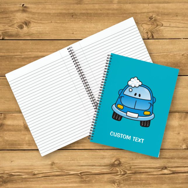 Blaues Auto mit Blasen Notizbuch (Von Creator hochgeladen)