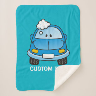 Blaues Auto mit Blasen Sherpadecke