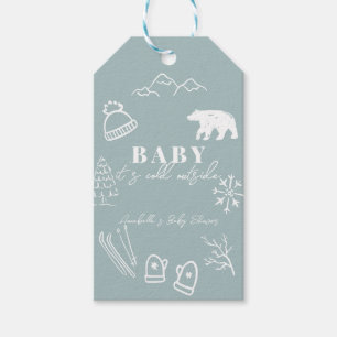 Blaues Baby, es ist kalt draußen Baby Shower Danke Geschenkanhänger