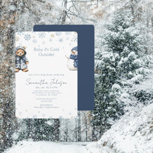 Blaues Baby, es ist kalt draußen Schnee-Baby-Einla Einladung
