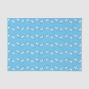 Blaues Baby-Fuß-Muster Seidenpapier