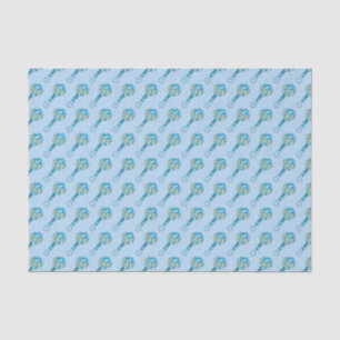 Blaues Baby-Geklapper-Muster Seidenpapier