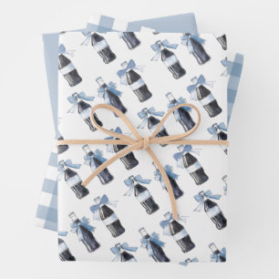 Blaues Baby-Soda Ready to POP Geschenkpapier Set
