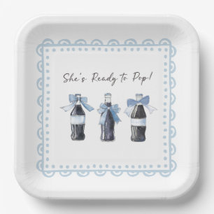 Blaues Baby-Soda Ready to POP Pappteller