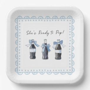 Blaues Baby-Soda Ready to POP Pappteller