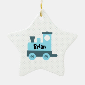 Blaues Baby-Spielzeug-Zug-Stern-Verzierung Keramik Ornament