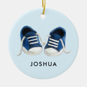 Blaues Baby-Turnschuhe Verzierung, Keramik Ornament