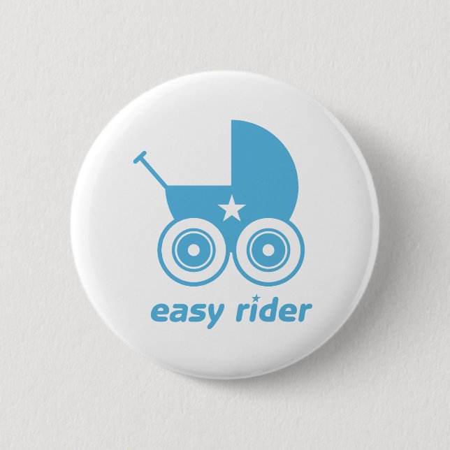 Blaues Babypram-Ikonen-Knopf-Abzeichen Button (Vorderseite)