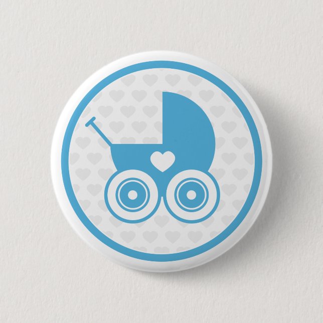 Blaues Babypram-Ikonen-Knopf-Abzeichen Button (Vorderseite)